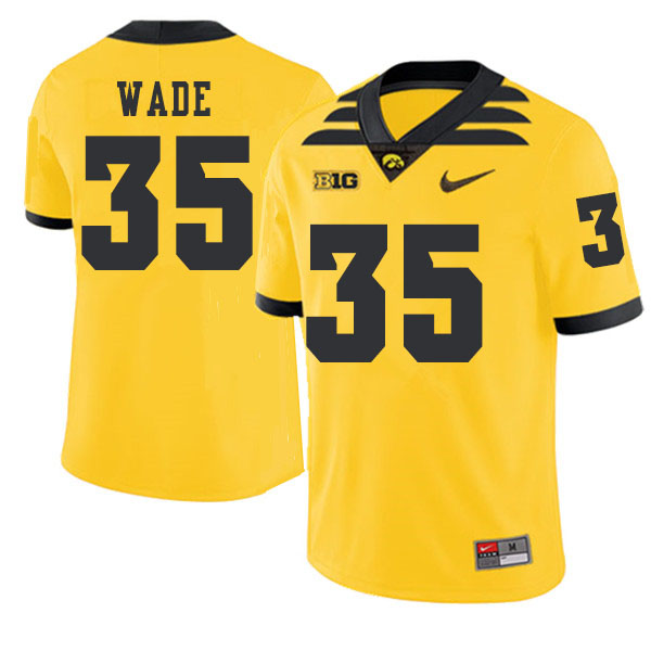 2019 Men #35 Barrington Wade Iowa Hawkeyes College Football Alternate Jerseys Sale-Gold